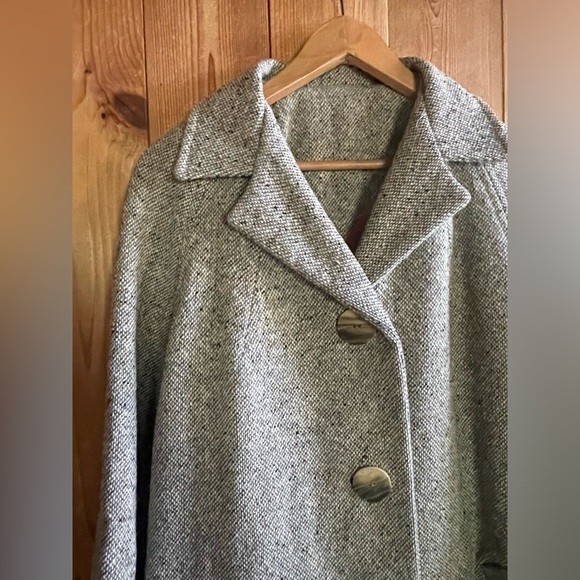 Vintage 60s Wool Tweed Maxi Coat - Picture 2 of 4